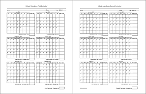 Homeschool Attendance Calendar 2015 2016