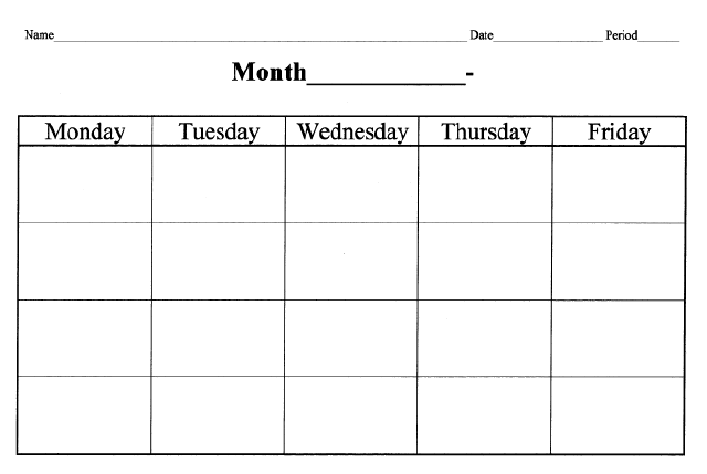 4 Week Calendar Template from www.calendaron2017.com