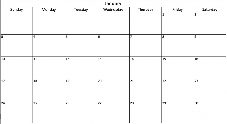 2017 academic calendar template