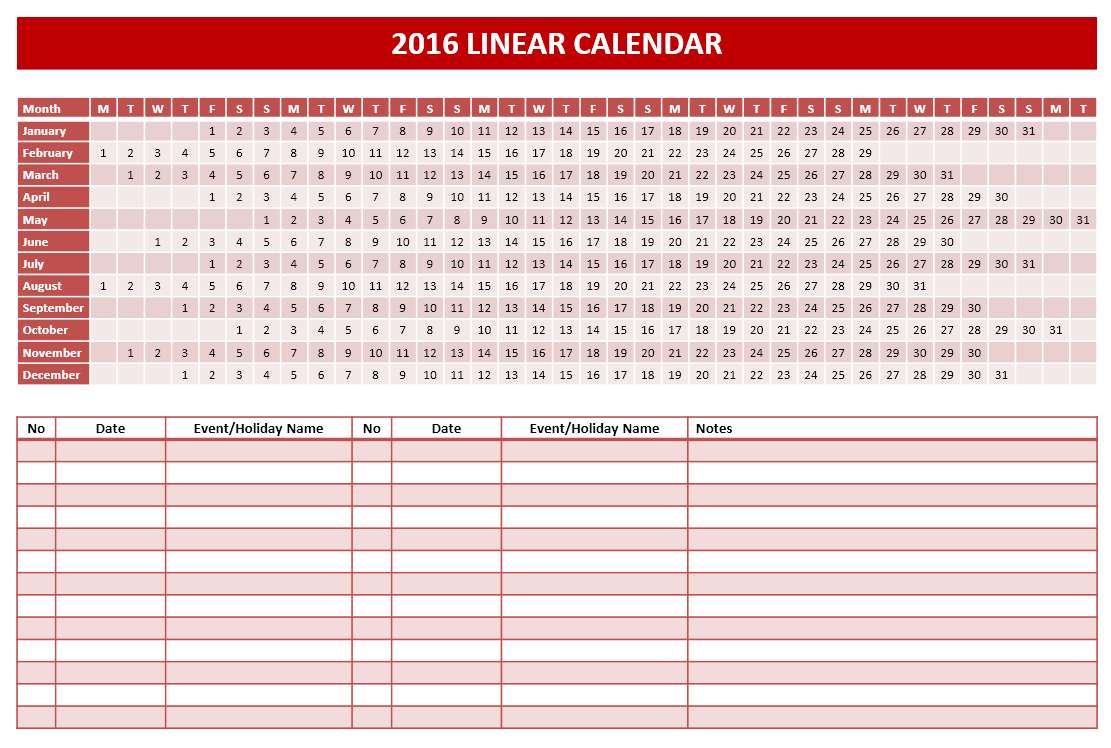 Microsoft Excel Calendar 2016 Template from www.calendaron2017.com