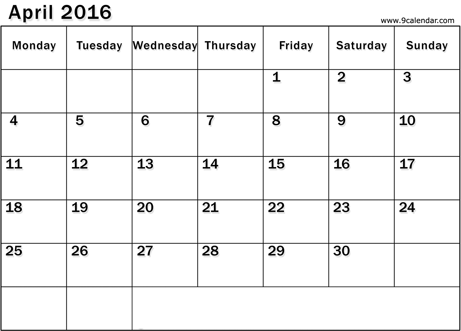 Monthly Calendar Monday Start : Printable blank monthly calendar may starting monday Monthly Calendar Monday Start : Printable blank monthly calendar may starting monday