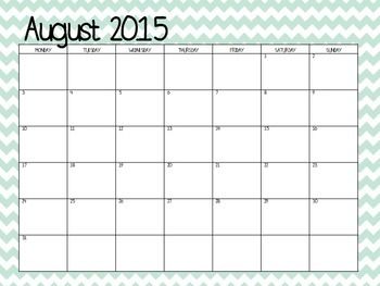 calendar templates for teachers