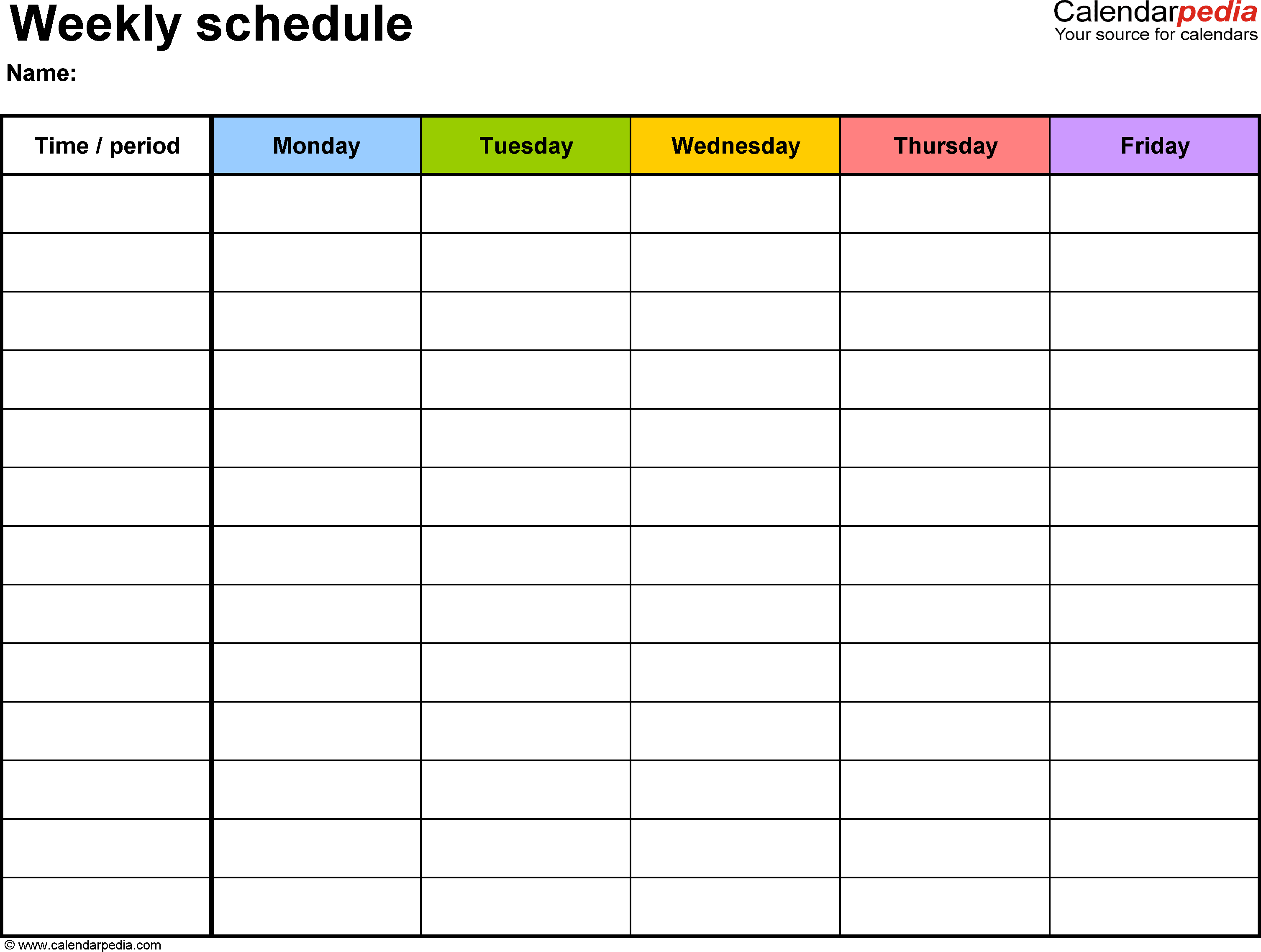 weekly calendar templates schedule XeYDxh