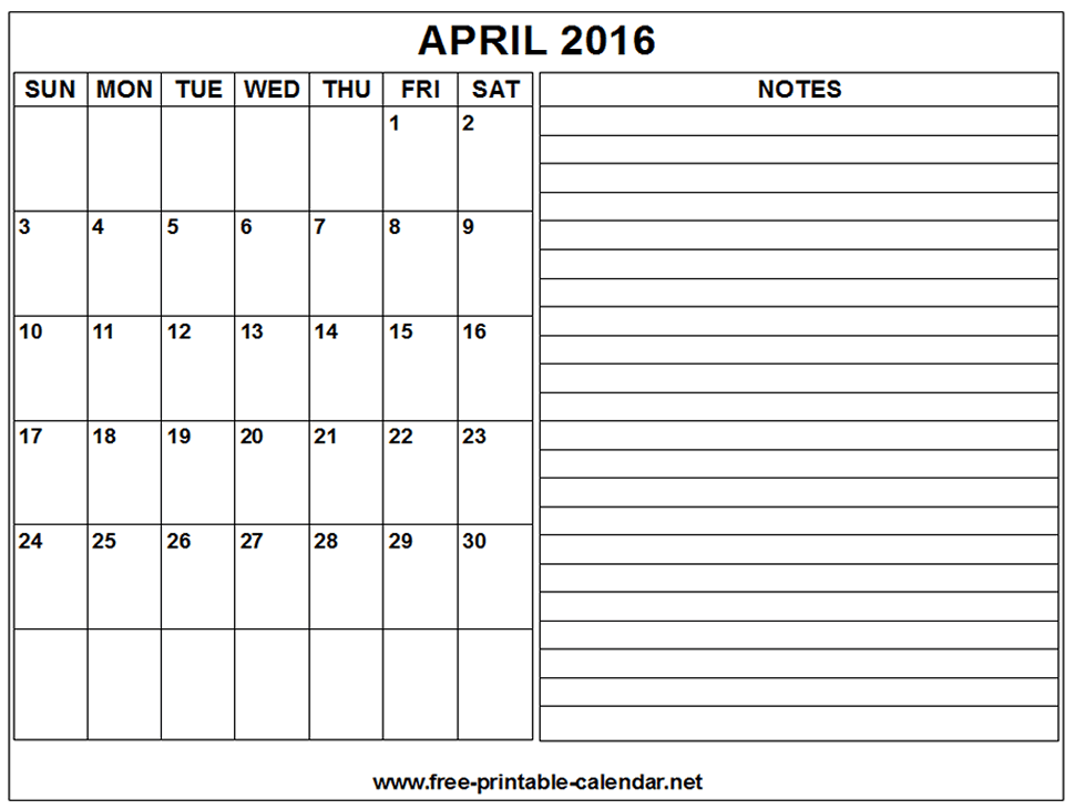 Blank Calendar With Notes Section : Calendar template with notes section Blank Calendar With Notes Section : Calendar template with notes section