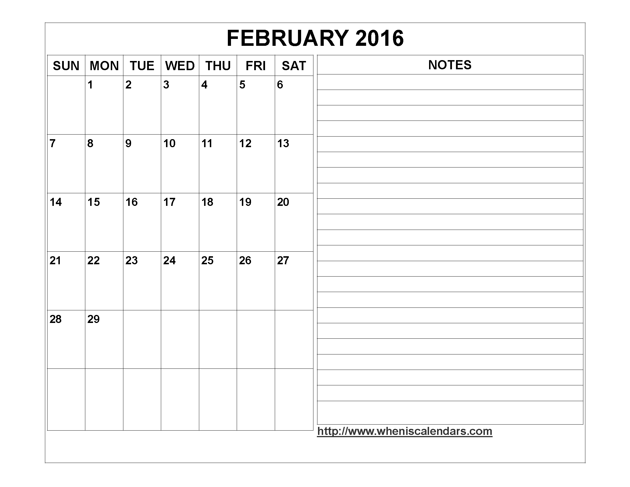 Blank Calendar With Notes Section : Calendar template with notes section Blank Calendar With Notes Section : Calendar template with notes section