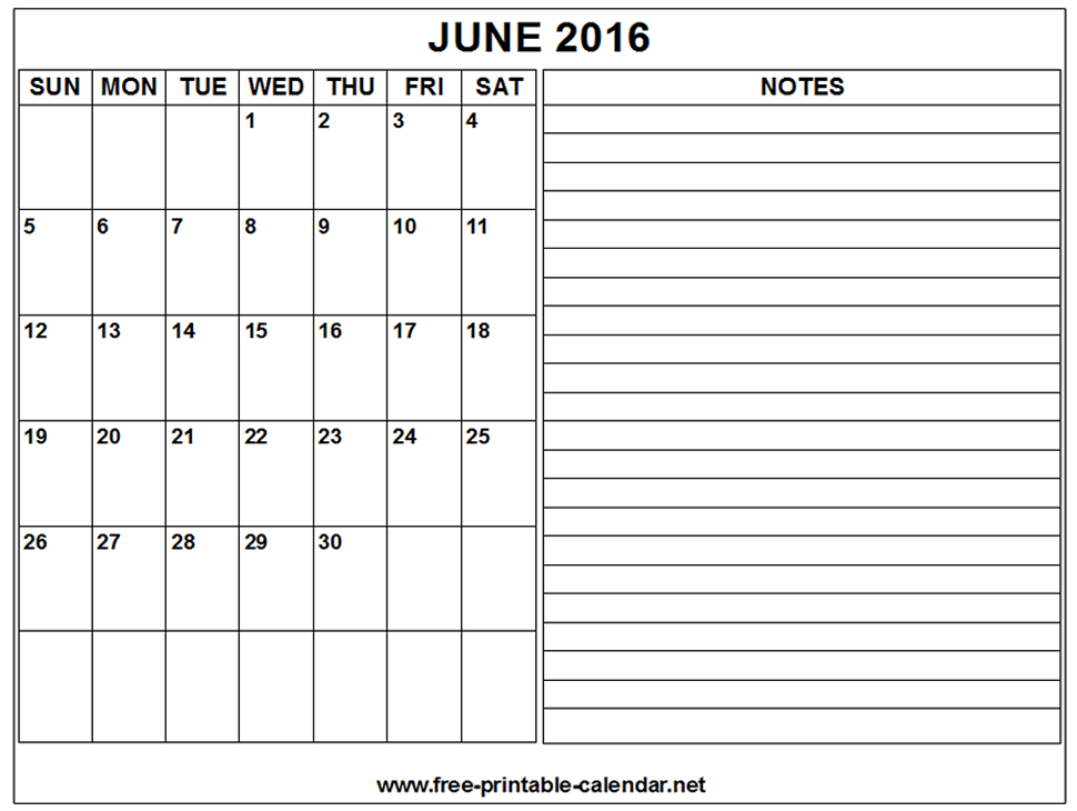 calendar with notes section