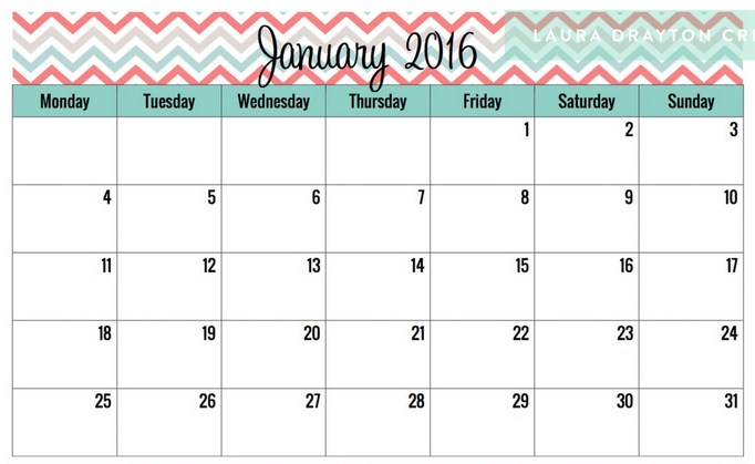 Cute Calendar Templates 2016 : Free cute calendar template Cute Calendar Templates 2016 : Free cute calendar template