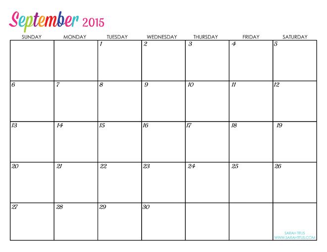 printable august calendar 2015