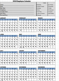 Printable Employee Attendance Calendar Template 2016 Calendar Template 2018 Staff Calendar Template 2017