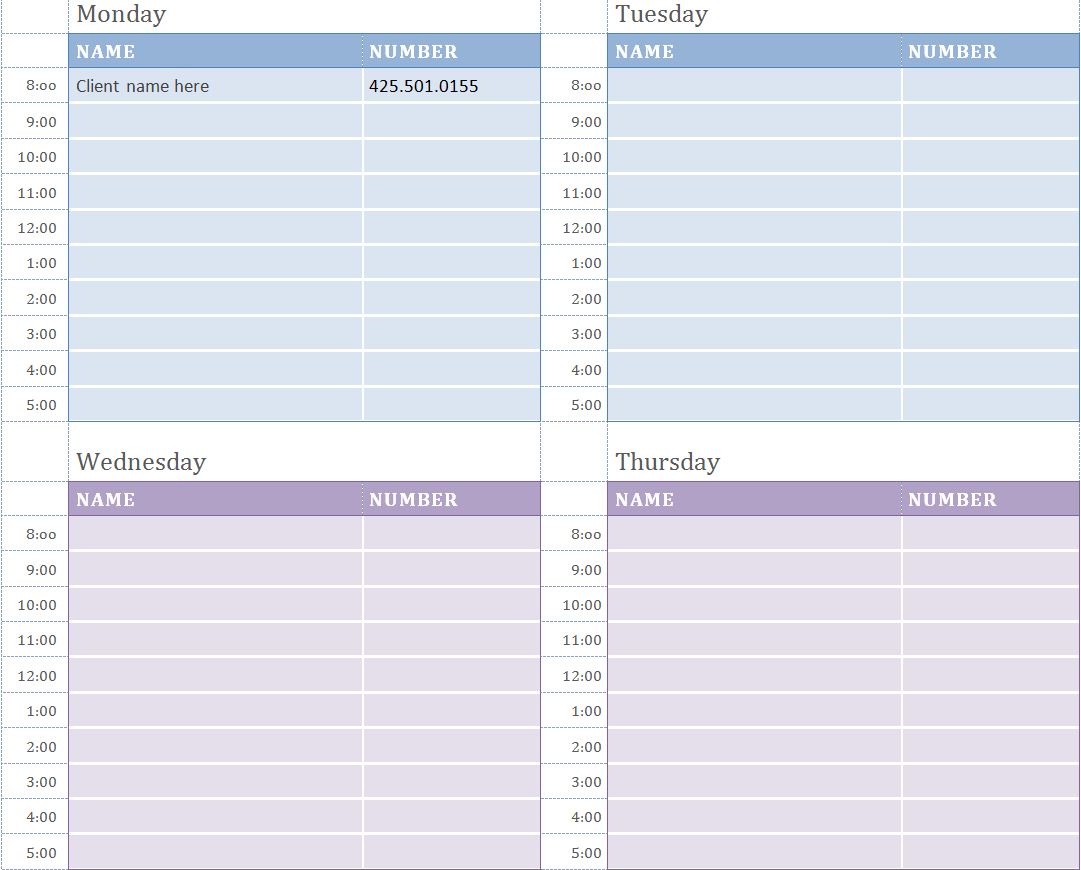 Appointment Calendar Template 2016 In Excel Calendar Template 2018 Monthly Appointment Schedule Template