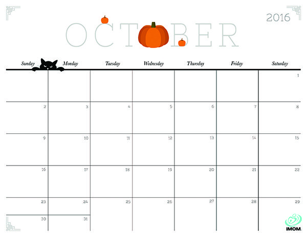 Cute Calendar Templates 2016 : Cute october calendar template Cute Calendar Templates 2016 : Cute october calendar template