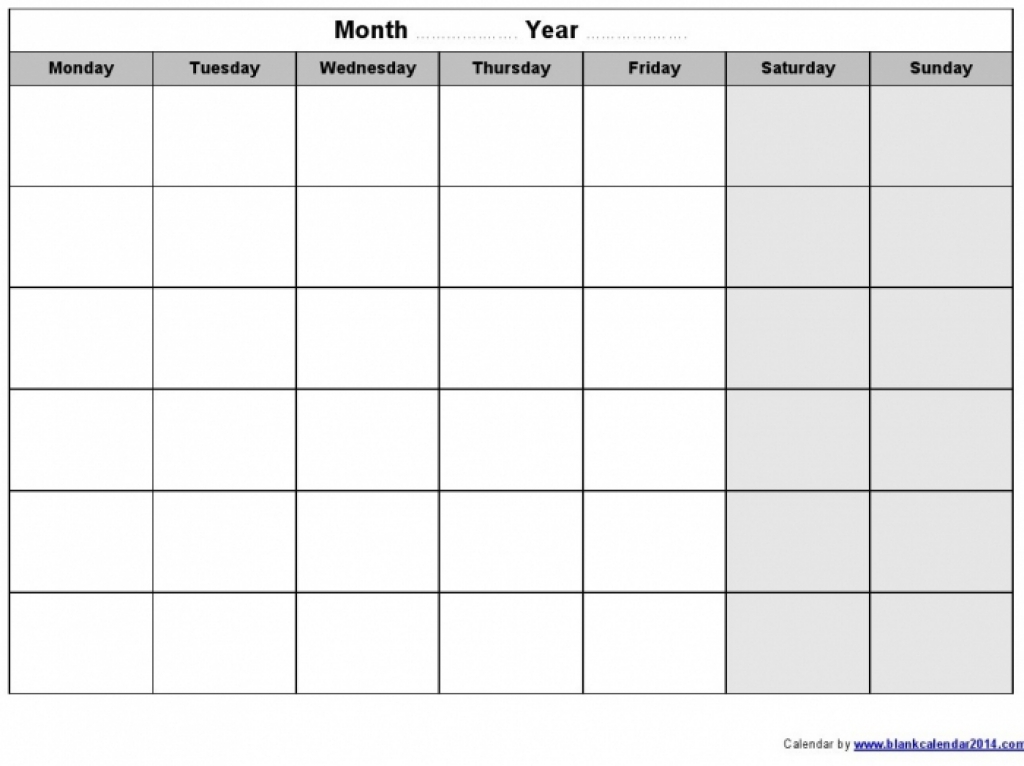 Free Printable Calendars Monday Thru Sunday | Calendar ...