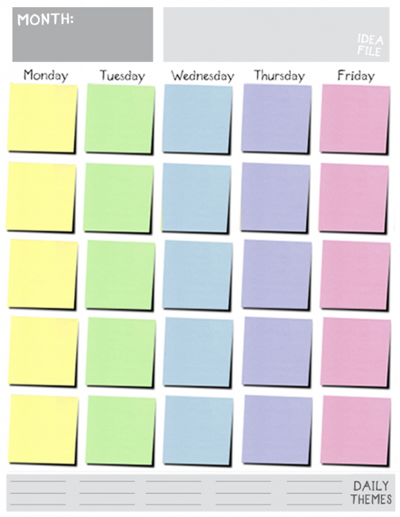Monday Through Friday Calendar Template Great Printable Calendars 