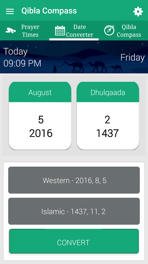 Qibla Compass Prayer Times, Hijri, Kalma, Azan Android Apps on 