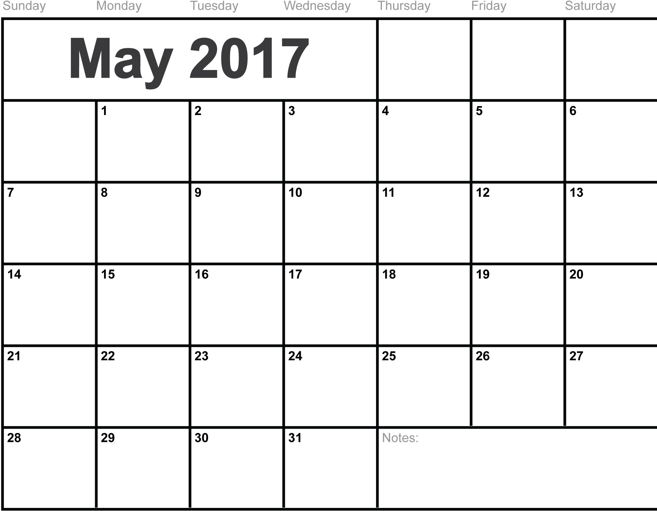 May 2017 Calendar Printable | Templates Social Funda
