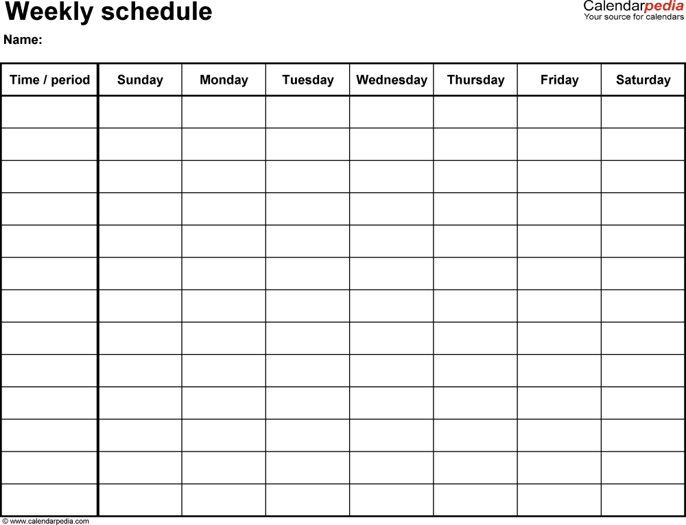 Printable Calendar Monday Through Sunday