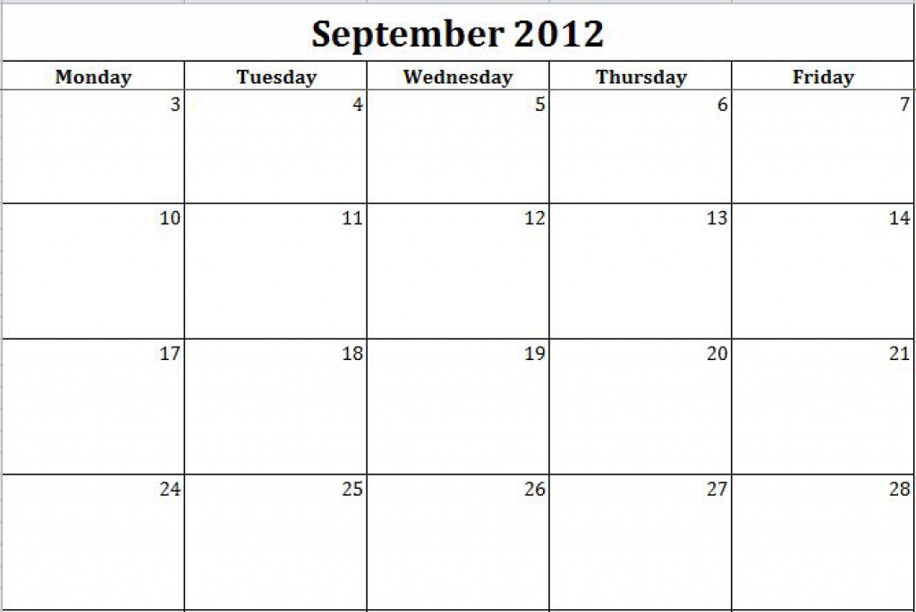 Free Printable Calendar Monday To Friday Kitty Michele
