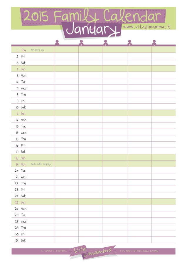 Family Calendar Template 2018 : Family calendar template Family Calendar Template 2018 : Family calendar template