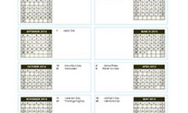 yearly school calendar template