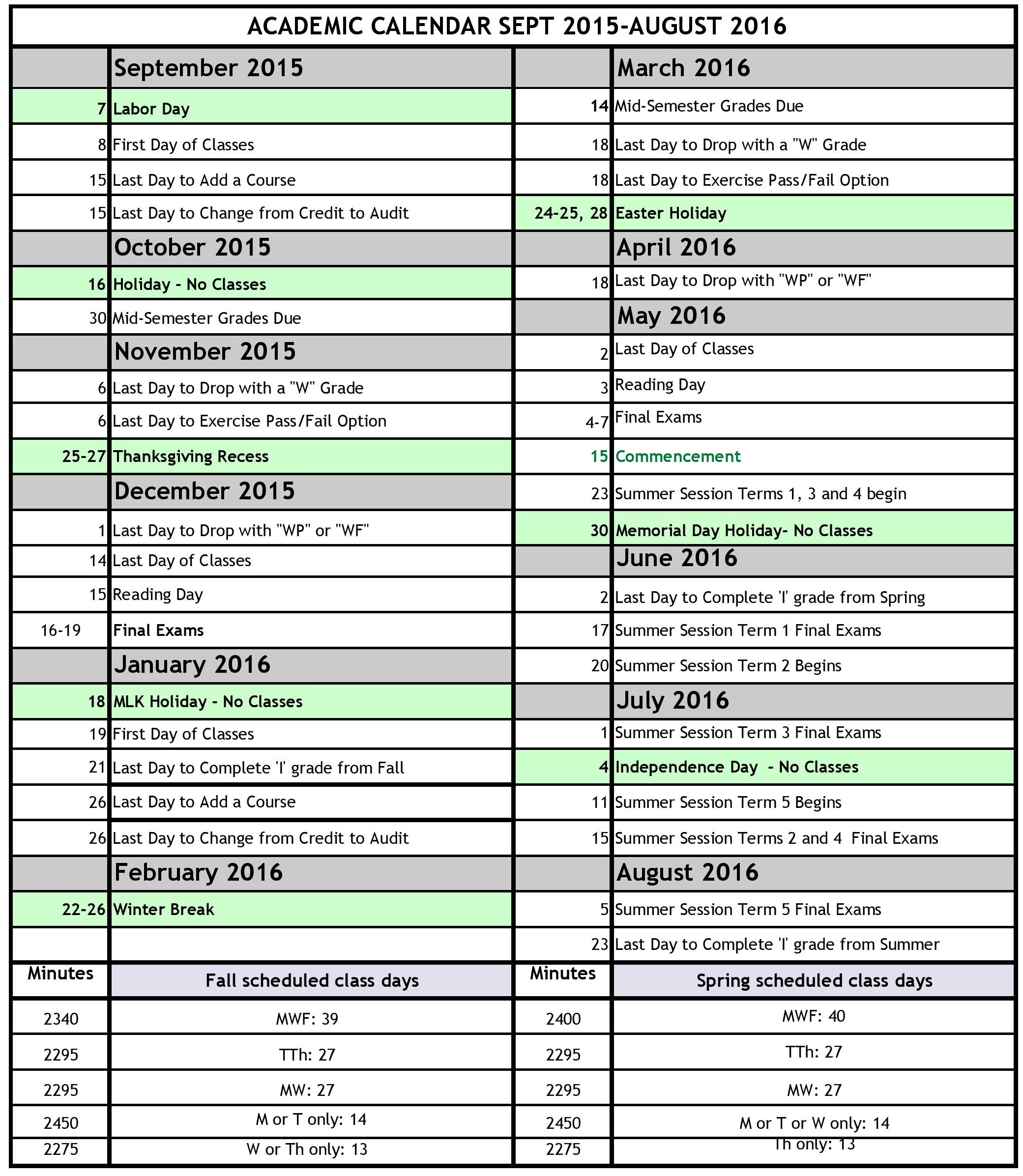 school calendar 2015 template