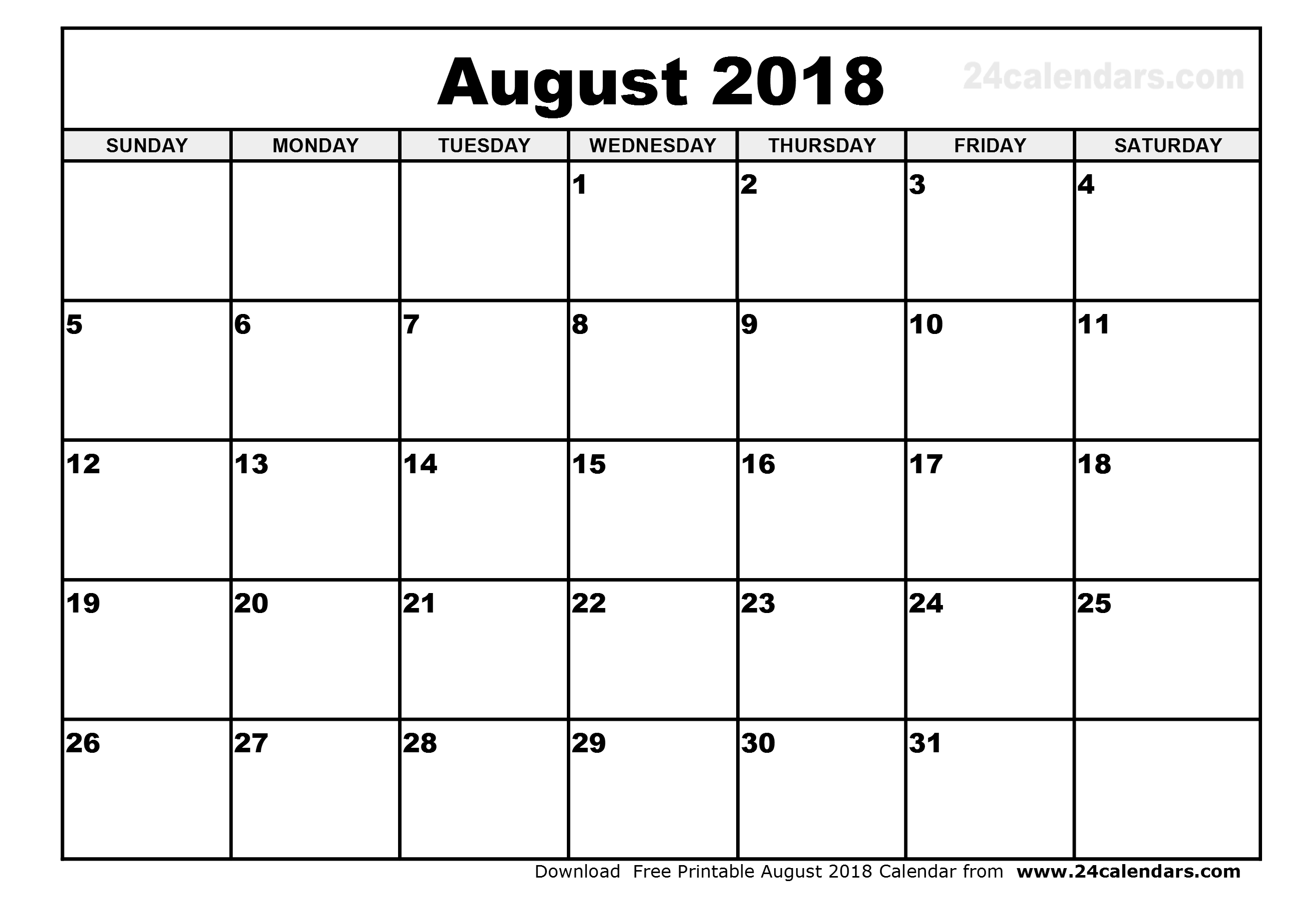 August 2018 Calendar Cute | monthly printable calendar