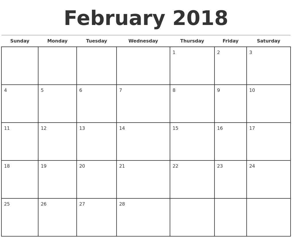 2018 month calendar printable Twenty.hueandi.co