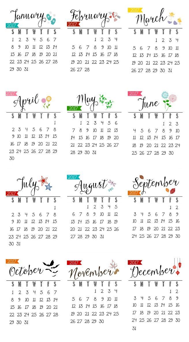 Free Printable 2017 Calendar | Free printable, Desks and Gift