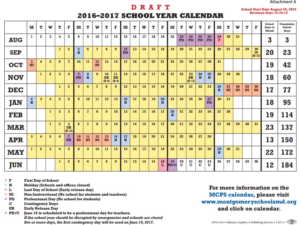 School System Calendar – HCPSS