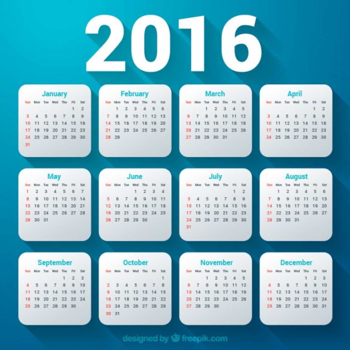 2016 Calendar Template Download