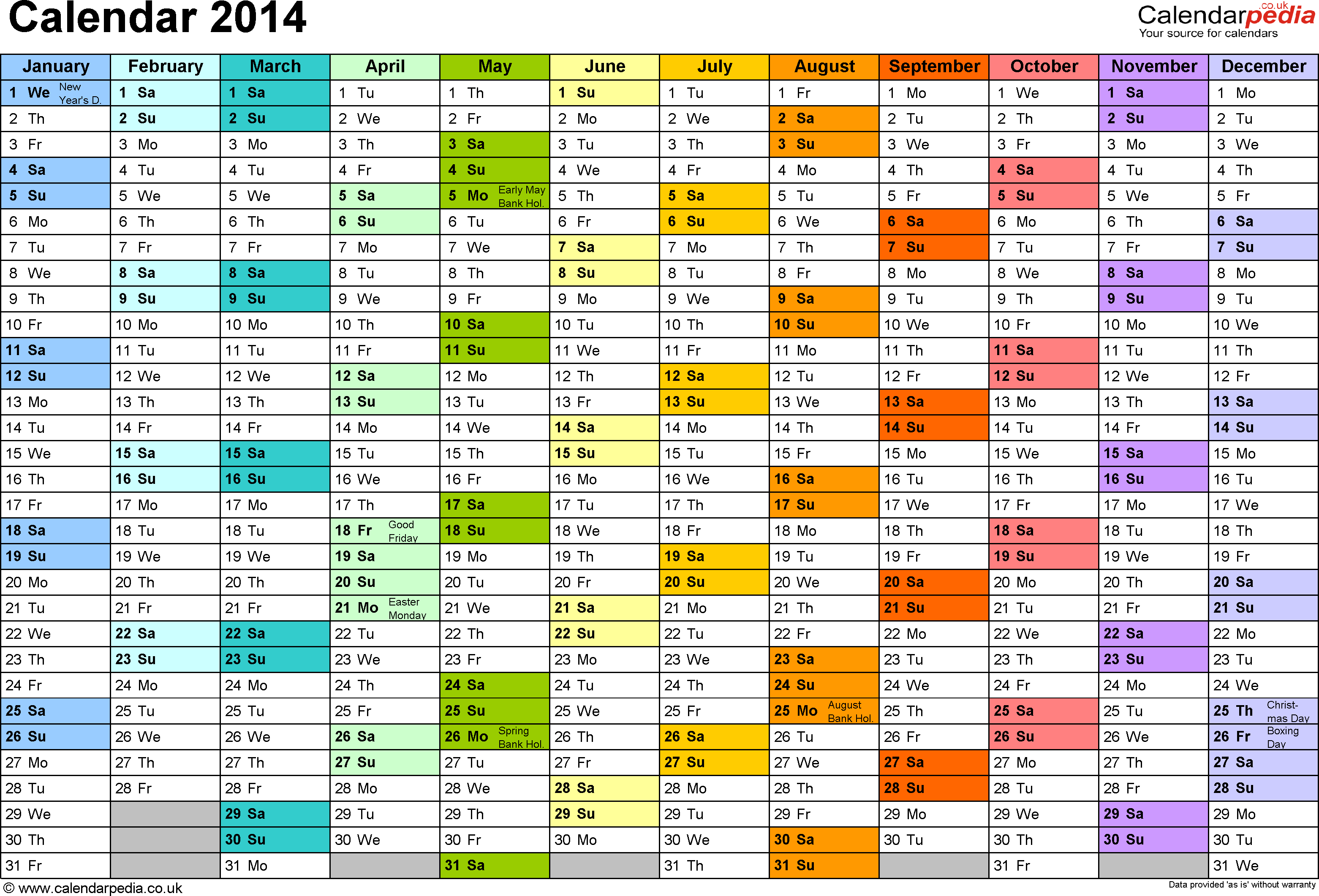 2016 Calendar Printable Org