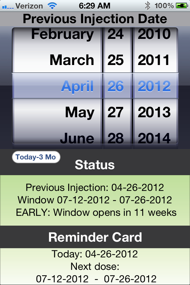 Depo Provera Injection Chart