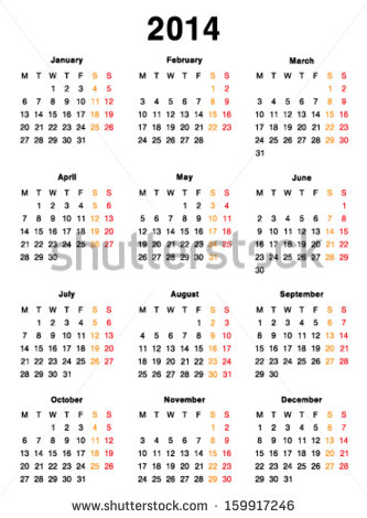 2016 Printable Monthly Calendar Template
