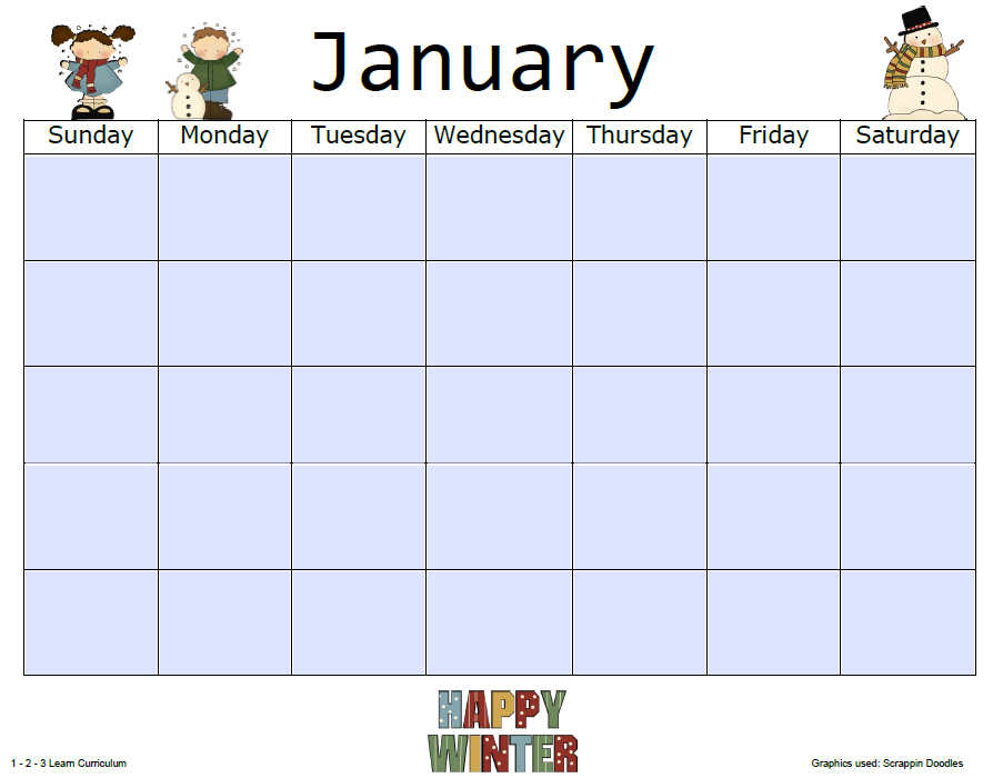 Blank Monthly Calendar Template