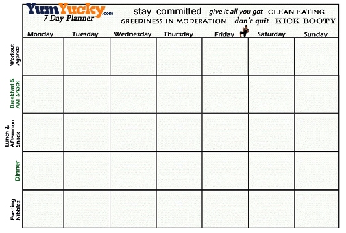 7Day Meal Planner Printable