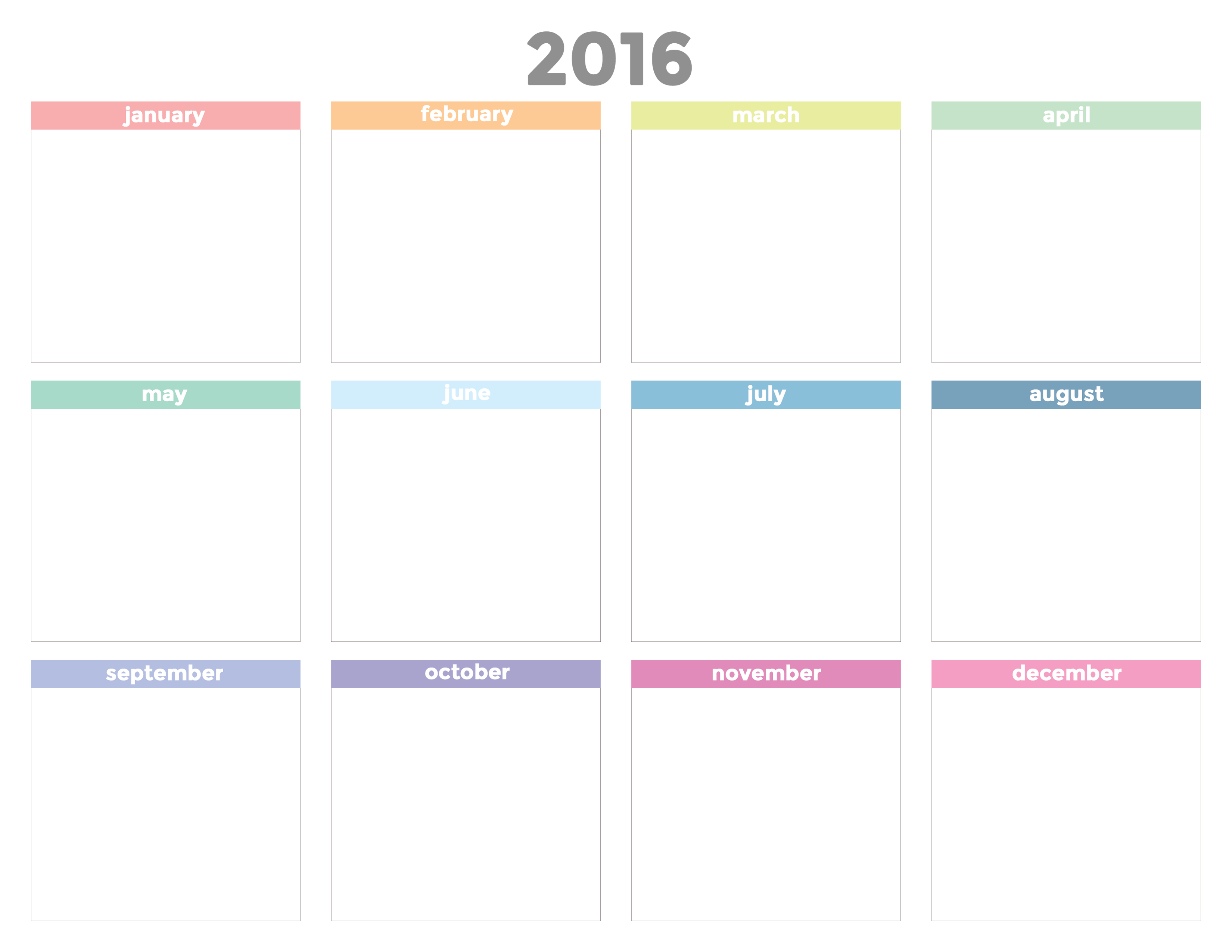 Cute Printable Calendar 2016