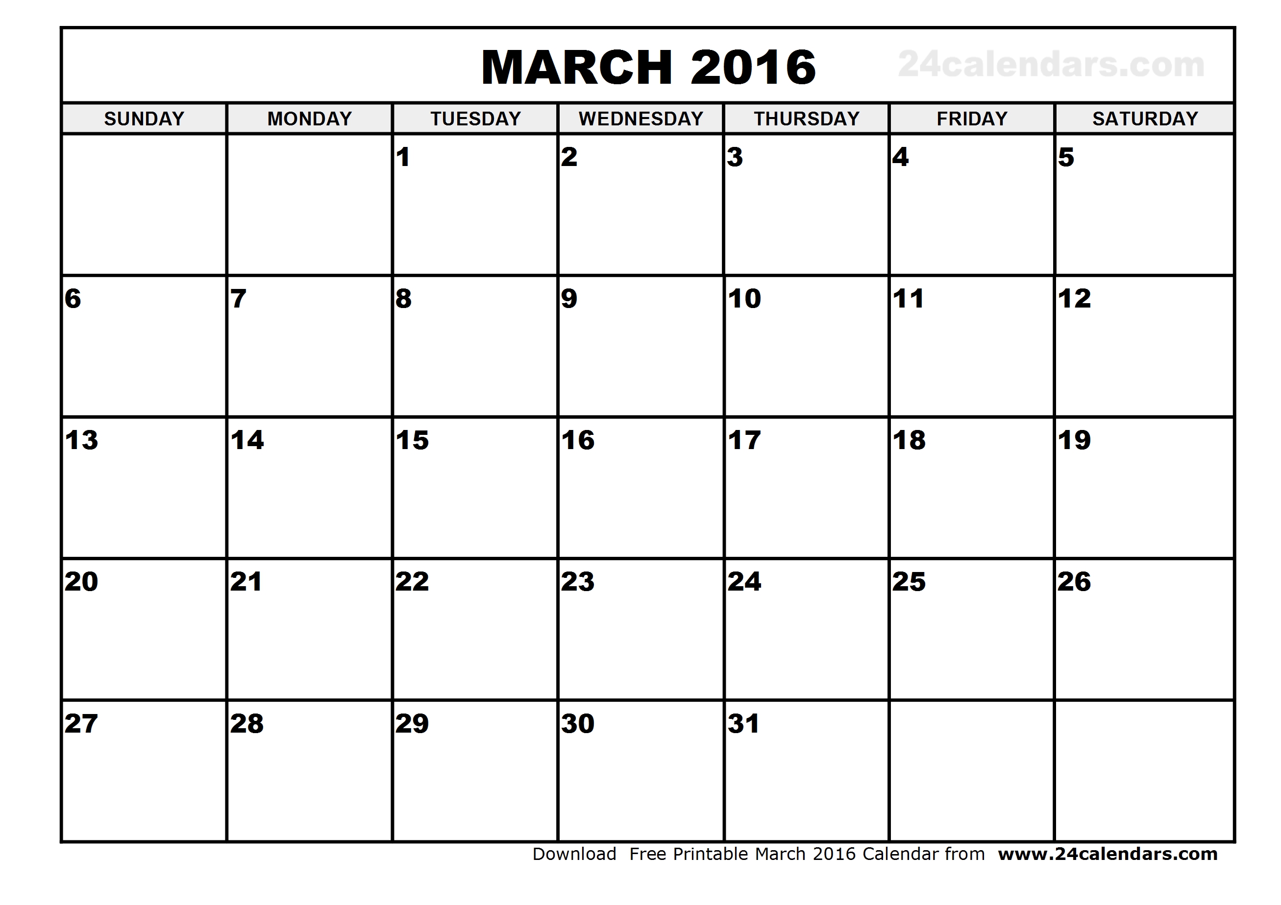 January 2016 Calendar Printable 8 X 11