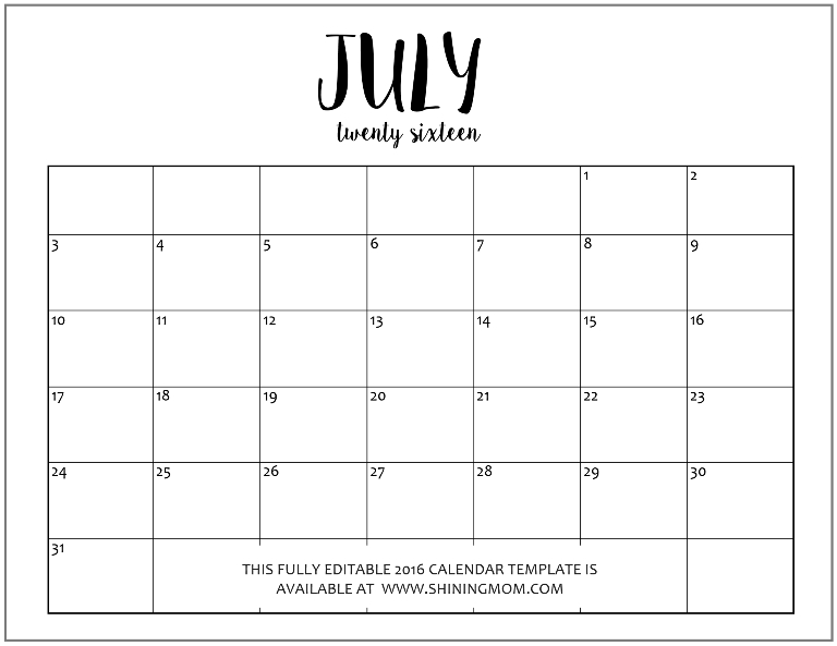 March 2016 Calendar Printable
