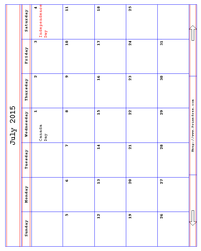 June 2015 Calendar Printable Template