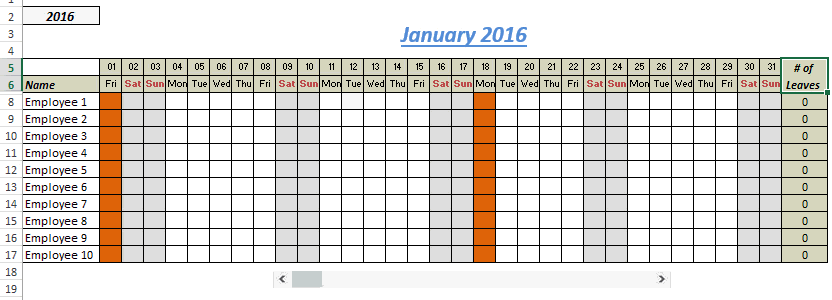 free excel leave tracker template calendar template 2019 excel pto tracker template