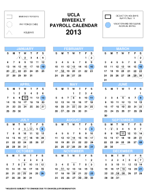 Ucla biweekly payroll calendar 2013 form Fill Online, Printable 