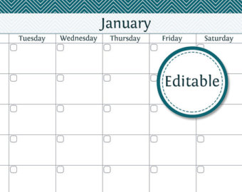 Items similar to Calendar Template 2015, Digital Download, 5x7 