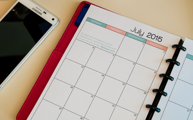 Free Printable 2015 Calendar for A5 Planner a little bit of 