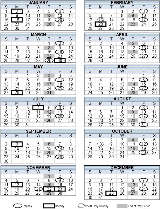 Pay Period Chart 2012