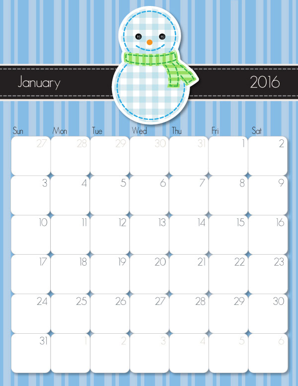 2016 Printable Calendar – Free Printable Calendar Handmade by iMOM