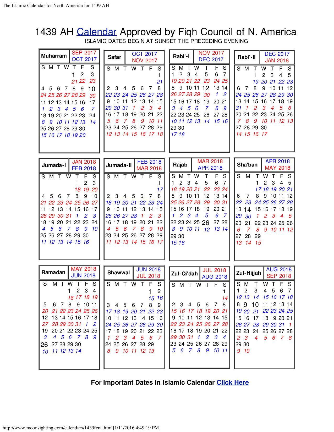 Islamic Calendar | ISGVF