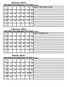 Blank 6 Month Calendar Template – printable calendar 2017