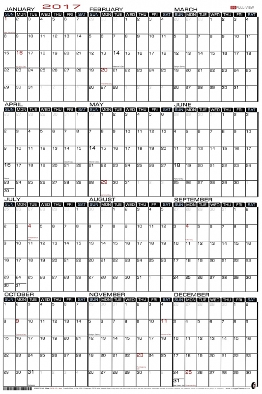 Large Number Vertical 2017 Calendar | Calendar Template 2019 Large Number Vertical 2017 Calendar | Calendar Template 2019