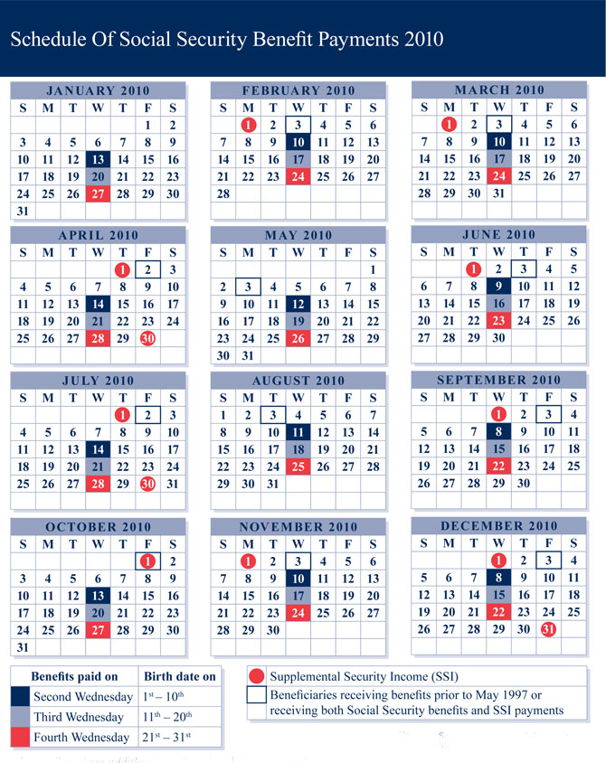 Social Security Calendar | Calendar Template 2022