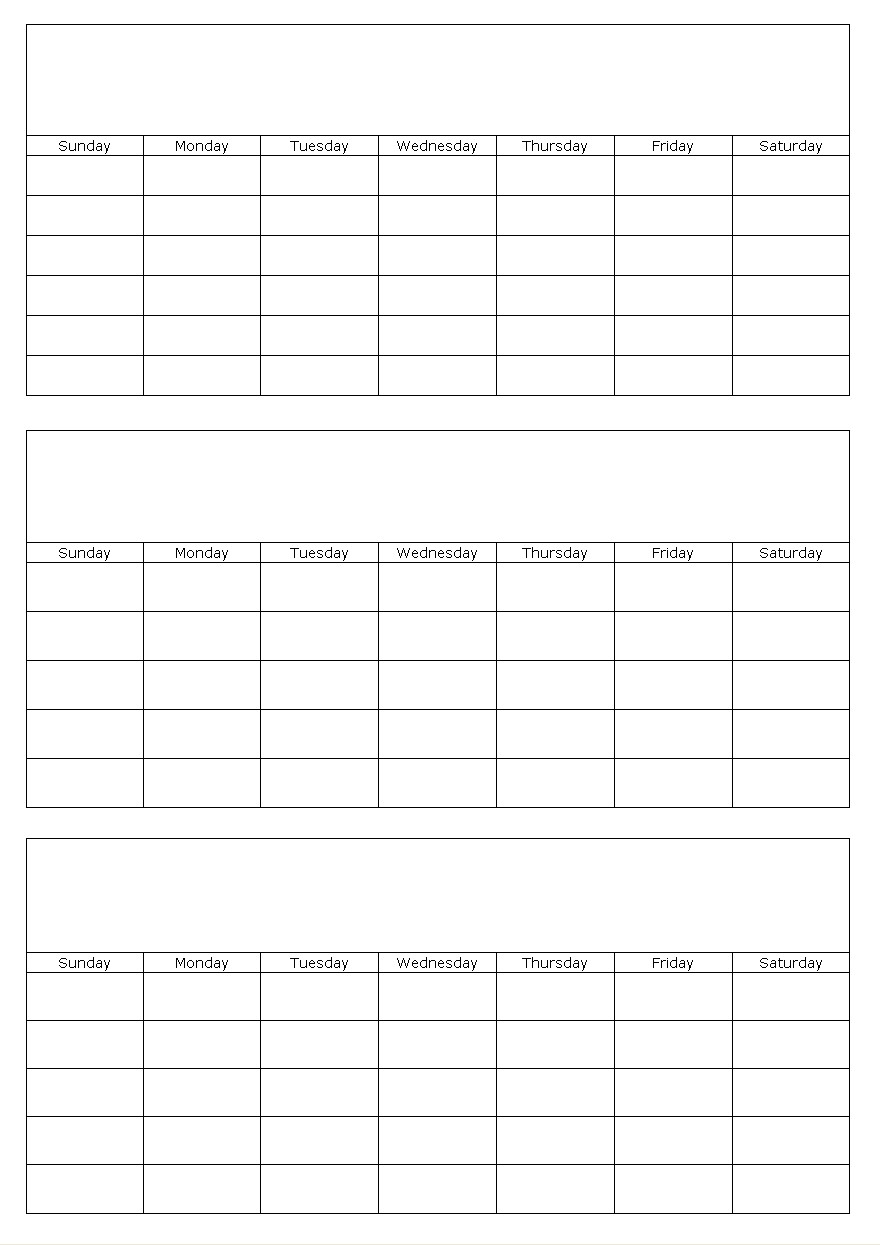 Blank 3 Month Calendar – printable calendar 2017