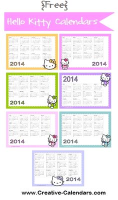 Hello Kitty Calendar Free Printable | Calendar Template